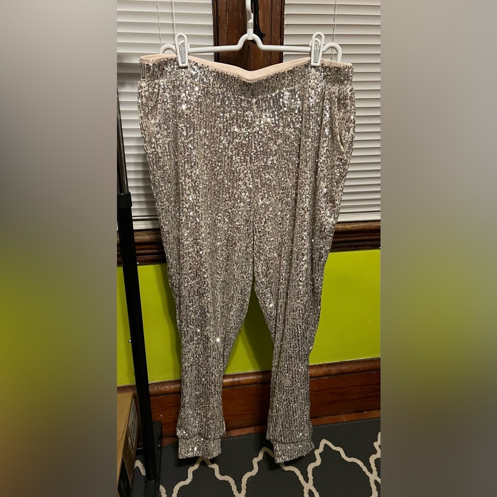New sparkle sequin joggers